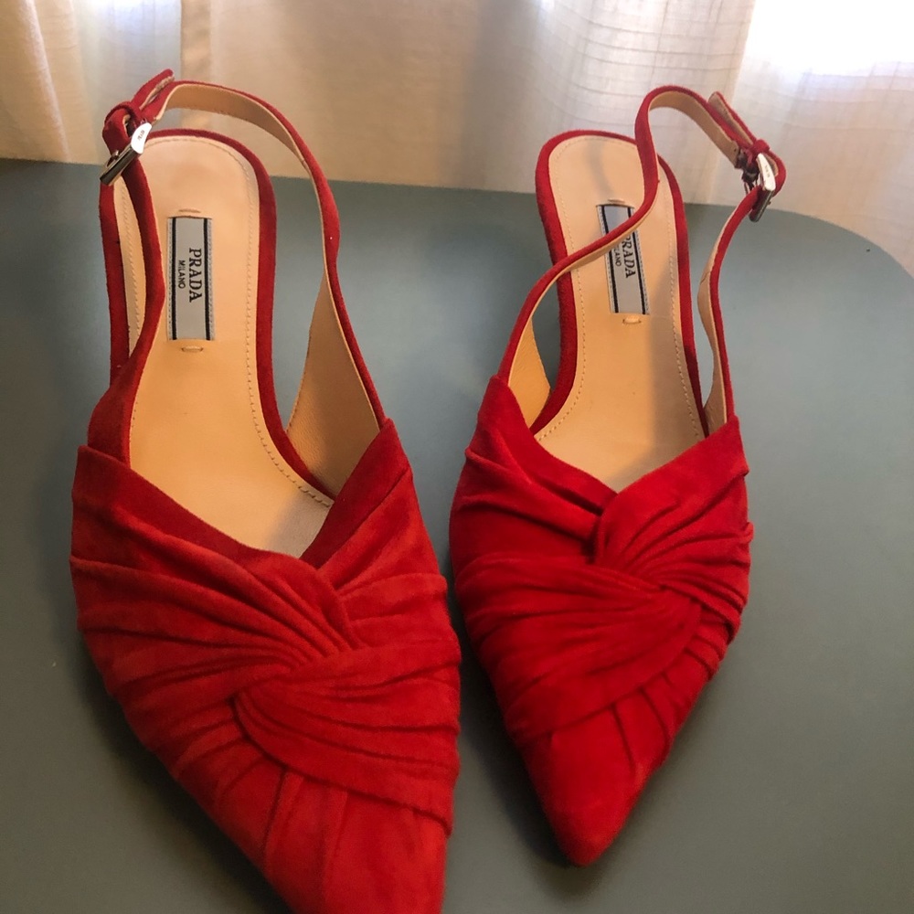 Prada Suede Twist 55mm Slingback Pumps - Picture 3 of 16
